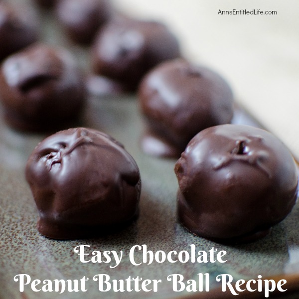 Easy Chocolate Peanut Butter Ball Recipe. These delicious, no bake Chocolate Peanut Butter Balls are simple to make! Your entire family will enjoy these simple candies. Indulge during the holidays, as a special treat, during snack time, or anytime! This Easy Chocolate Peanut Butter Ball Recipe will satisfy any sweet tooth.