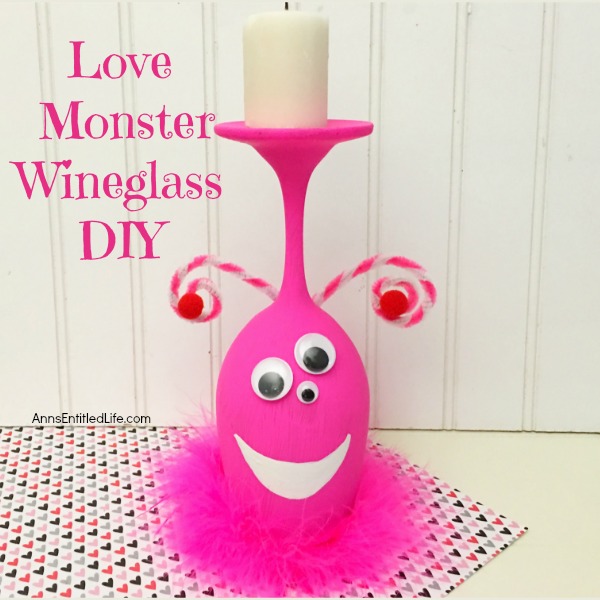 Love Monster Wineglass DIY. Make your own adorable Love Monster Wineglass. This easy step by step tutorial will show you how to easily make a cute and charming wineglass monster which is perfect for a centerpiece, mantel decor or table decorations on Valentine's Day or Halloween! If you are looking for an adorable craft project, this is it!