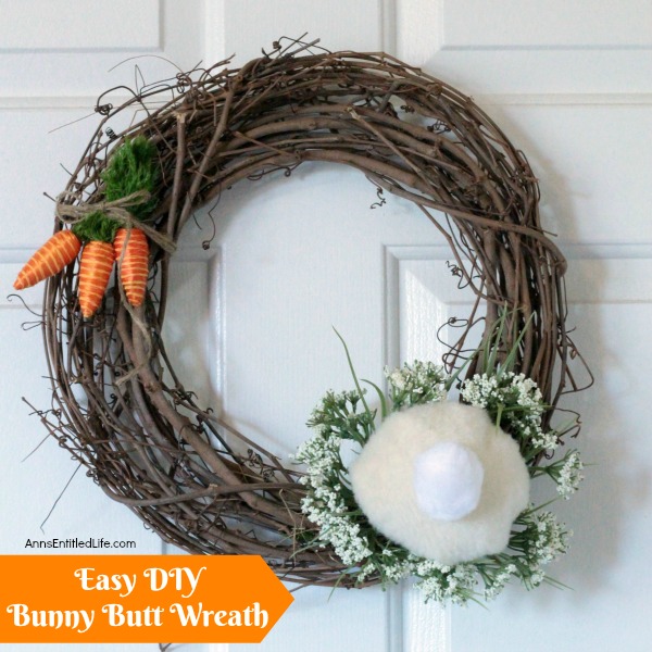 Easy DIY Bunny Butt Wreath. Bunny bottoms are adorable crafts. This cute, simple to make, bunny butt wreath is an inexpensive to make spring craft, perfect decor for your door, over your fireplace or on a wall.