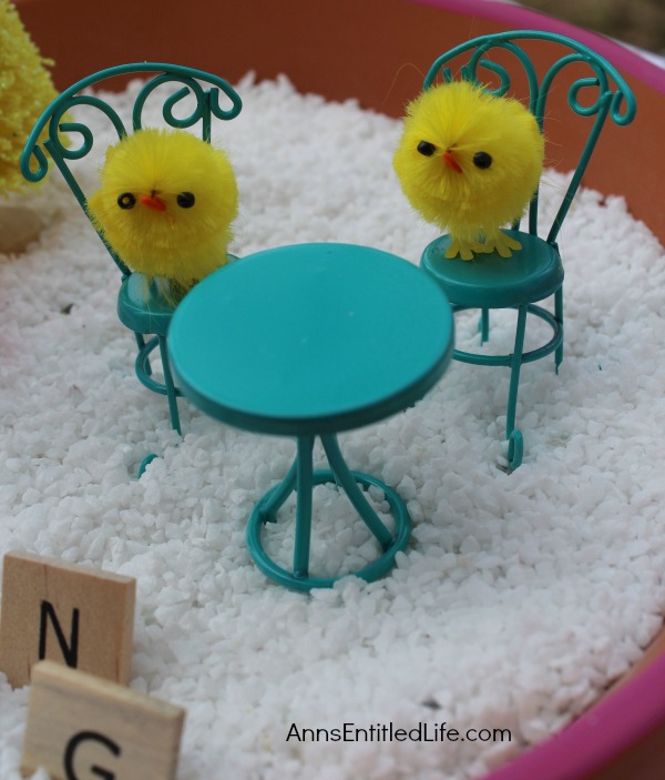 Spring Fairy Garden DIY Tutorial. This spring fairy garden is easy to put together. Great for tabletop decor, or for older children to play with under adult supervision, you and your children will have a lot of fun gathering your spring fairy garden supplies, and making your own personal miniature spring fairy garden this year!