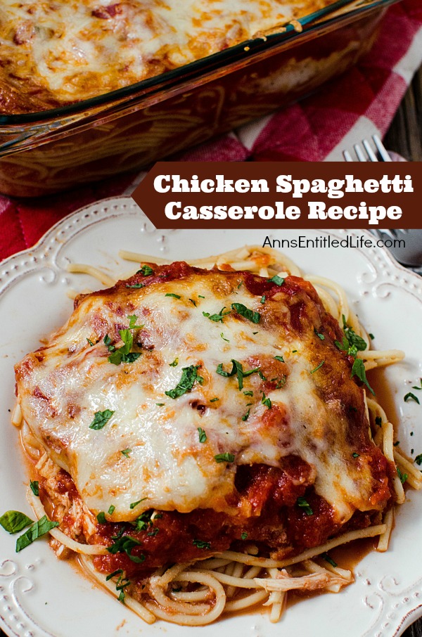 Chicken Spaghetti Casserole. This Chicken Spaghetti Casserole recipe is a wonderful supper dish your entire family will love. Whether you call it a pasta bake recipe, a chicken pasta bake or a chicken spaghetti casserole, just know this easy dinner recipe is destined to be a family favorite. Yum!