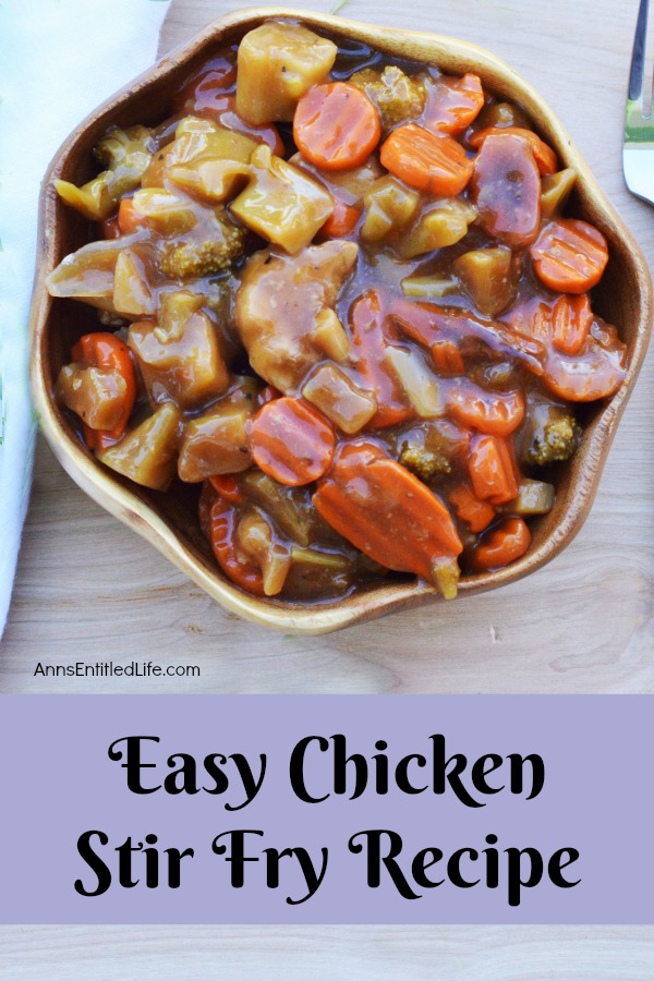 Easy Chicken Stir Fry Recipe. Try this simple, yet delicious, chicken recipe for dinner this evening. Loaded with vegetables, this is one tasty entree.