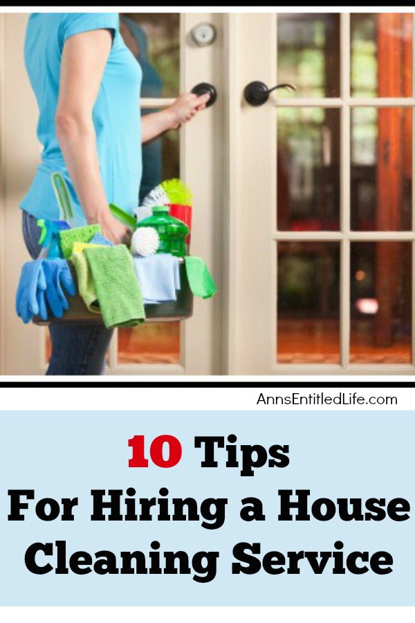 woman with a bucket filled with cleaning supplies entering a room