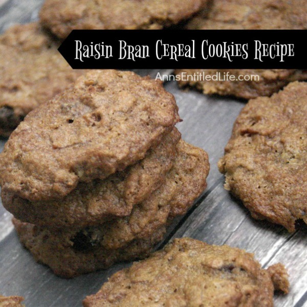 Raisin Bran Cereal Cookies Recipe. If you like raisin bran you will love these unique and easy to make Raisin Bran Cereal Cookies. Crispy on the outside, soft on the inside, these cookies are filled with the sweet taste of raisins!