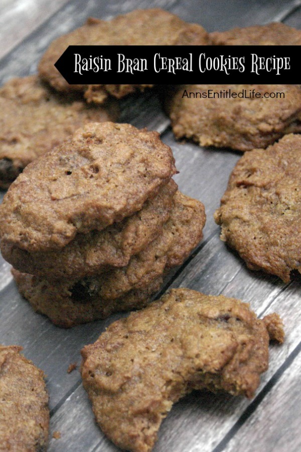 Raisin Bran Cereal Cookies Recipe. If you like raisin bran you will love these unique and easy to make Raisin Bran Cereal Cookies. Dark and crispy on the outside, soft on the inside, these cookies are filled with the sweet taste of raisins!