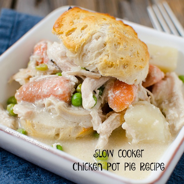 Slow-cooker Chicken Pot Pie Recipe. An easy and delicious slow cooker recipe your whole family will love. Try it for dinner tonight!