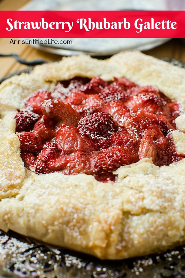Strawberry Rhubarb Galette Recipe. Using fresh (or frozen) fruit, this pretty galette dessert is easy to make, but impressive to serve - not to mention super tasty! Make it for a treat tonight!