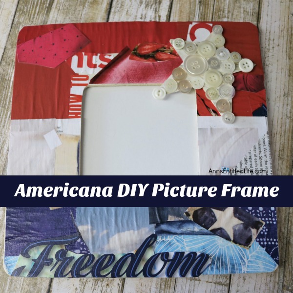 Americana DIY Picture Frame. Looking for a cute Americana themed craft to display for Independence Day? This do-it-yourself picture frame is inexpensive and a very easy craft to make. It takes about an hour of your time from beginning to end to produce this 