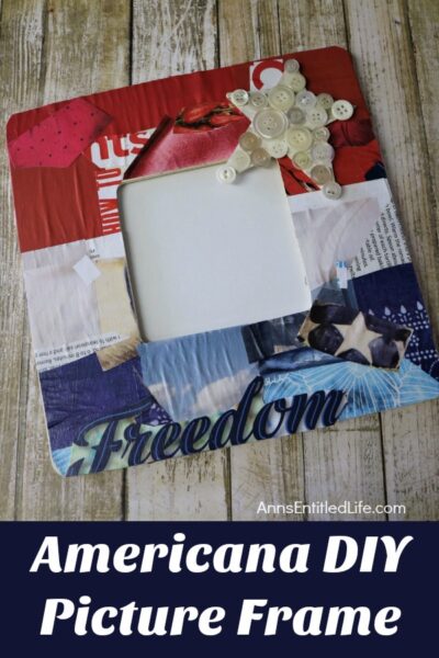 Americana DIY Picture Frame. Looking for a cute Americana themed craft to display for Independence Day? This do-it-yourself picture frame is inexpensive and a very easy craft to make. It takes about an hour of your time from beginning to end to produce this "patriotic" frame. Follow this step by step tutorial, and in no time you will have a wonderful Americana picture frame for display!