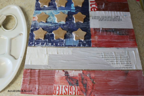 This DIY Decoupage American Flag Sign can be hung on your front door or inside your home or displayed on your patio for Independence Day - or anytime really since it is an 