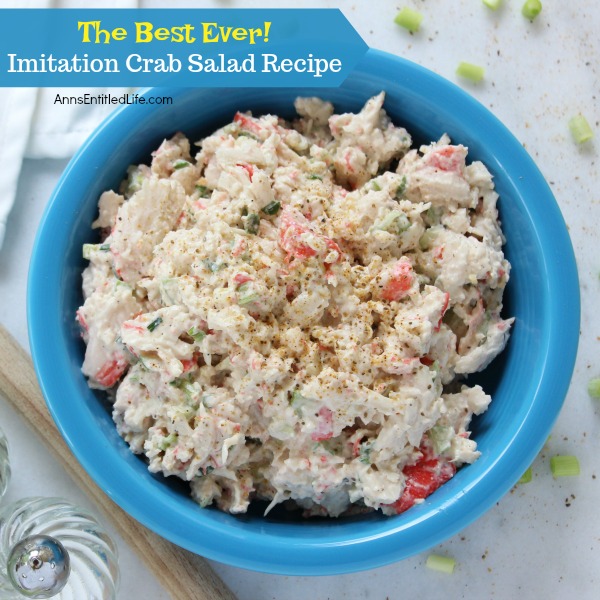 Imitation Crab Salad Recipe. This is simply the best imitation crab salad you will ever make! Serve it for lunch or as a dinner side. Easy to make, this imitation crab salad is truly fabulous.
