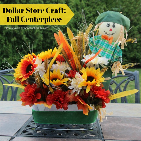 Dollar Store Craft: Fall Centerpiece. A fun, easy-to-make fall craft you can make with basics found at your local dollar store. If you are looking for an inexpensive, yet beautiful craft, you can make it in about 45 minutes with these step-by-step instructions.