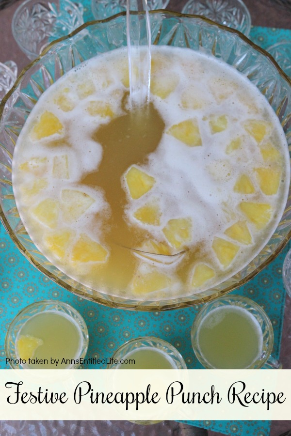 This Festive Pineapple Punch is a sweet and delicious party punch recipe that is simple to make. In just a few minutes you can have a great punch recipe that your family and guests will truly enjoy.
