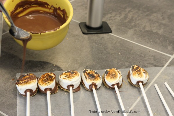 Easy S'mores Pops Recipe. You do not need a campfire to get the great taste of S'mores. Easy to make these delicious S'mores pops are made right in your kitchen in about 10 minutes. Great for parties and snacks, these fabulous S'mores Pops are a delightful treat the whole family will love!