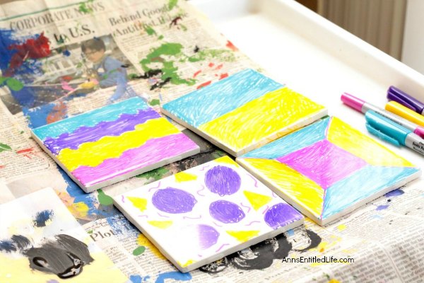 Tie Dye Coasters Tutorial. How to make your own tie dye coasters step by step tutorial. A fun, easy coaster craft perfect for home decor or as a housewarming gift!