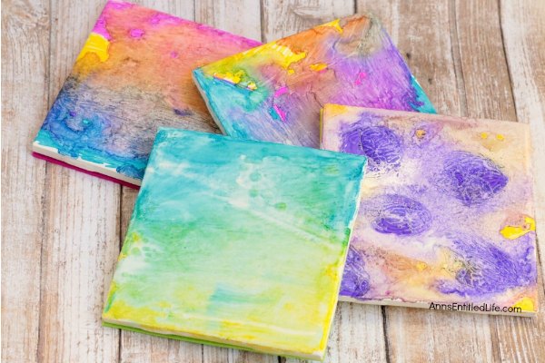 Tie Dye Coasters Tutorial. How to make your own tie dye coasters step by step tutorial. A fun, easy coaster craft perfect for home decor or as a housewarming gift!