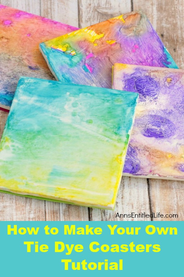 Tie Dye Coasters Tutorial. How to make your own tie dye coasters step by step tutorial. A fun, easy coaster craft perfect for home decor or as a housewarming gift!