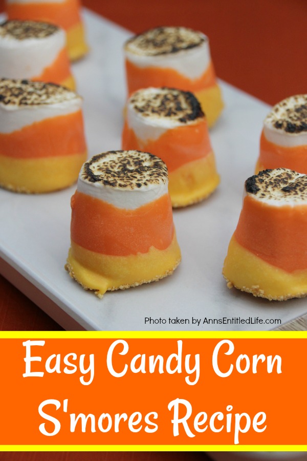 Easy Candy Corn S'mores Recipe. These are one of the easiest treats you can make. You do not need a campfire to get the great taste of S'mores. Make these delicious candy corn S'mores in your kitchen in about 10 minutes. Great for parties and snacks, these cute little candy corn s'mores are a simple sweet treat adults and children will love!