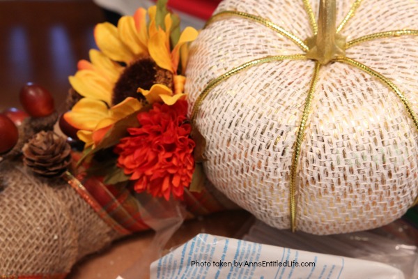 Rustic Fall Burlap Wreath DIY. This DIY tutorial on how to make a Rustic Fall Burlap Wreath has easy to follow, step-by-step instructions. Less than an hour or so of your time results in a lovely autumn wreath that is highly customizable, and a lot less expensive than a store bought wreath! Perfect fall decor for your front door. 