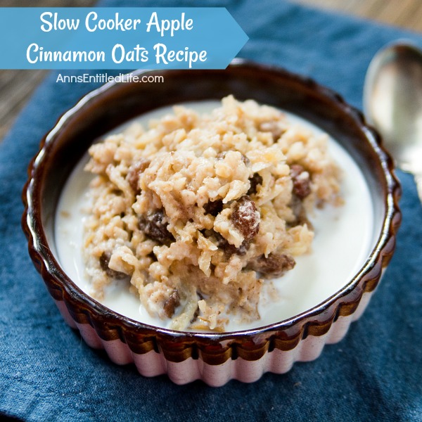 Slow Cooker Apple Cinnamon Oats Recipe. Wake up to delicious steel cut oats for breakfast with this fabulous slow cooker apple cinnamon oats recipe. Your whole family will love this great tasting, hearty morning meal.