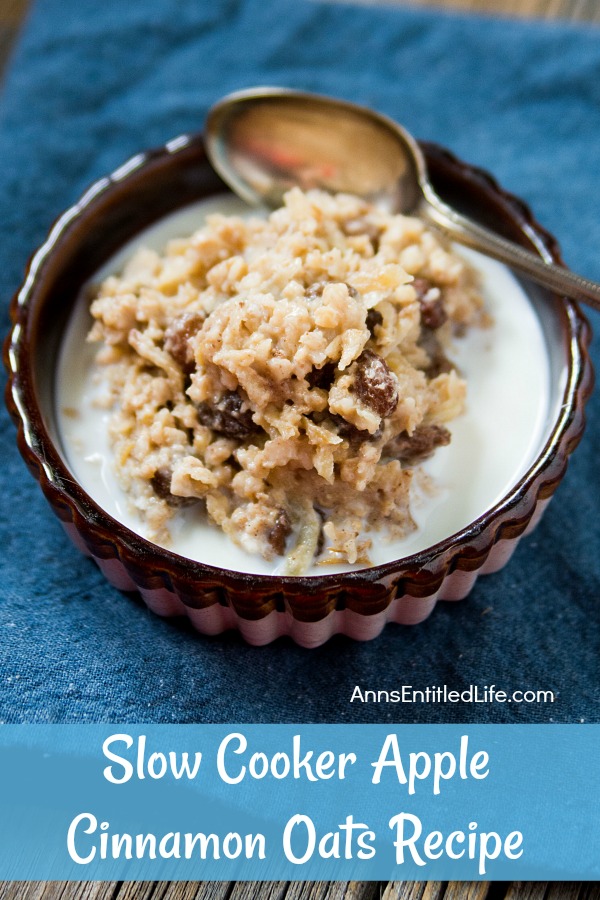 Slow Cooker Apple Cinnamon Oats Recipe. Wake up to delicious steel cut oats for breakfast with this fabulous slow cooker apple cinnamon oats recipe. Your whole family will love this great tasting, hearty morning meal.