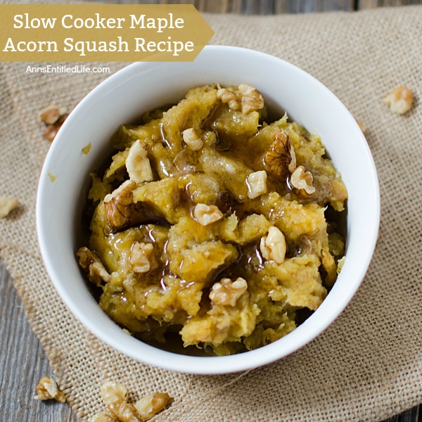 Slow Cooker Maple Acorn Squash Recipe. This slow cooker maple acorn squash recipe is the perfect fall side dish! Great as an accompaniment to pork, turkey and chicken entrees, this is one delicious, easy to make squash recipe your entire family will enjoy.