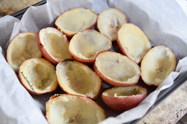 Cheesy Bacon Twice Baked Potato Bites Recipe. A delicious homemade appetizer your friends and family are sure to love! These Cheesy Bacon Twice Baked Potato Bites can also be adapted to a side dish, perfect for a holiday or family dinner.