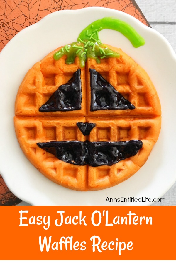 Jack-O'-Lantern Waffles Recipe. A fun fall breakfast, this Jack-O'-Lantern Waffles Recipe is easy to make and delicious! Your kids (and you) will start the day with a smile when you enjoy this sweet and charming morning repast.