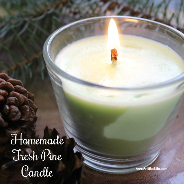 Fresh Pine DIY Candle. Make your own homemade fresh pine scented candles. This candle making craft is easier than you think. You can make these in no time flat using this step by step how to make a fresh pine tutorial. Make a few and give them as gifts!