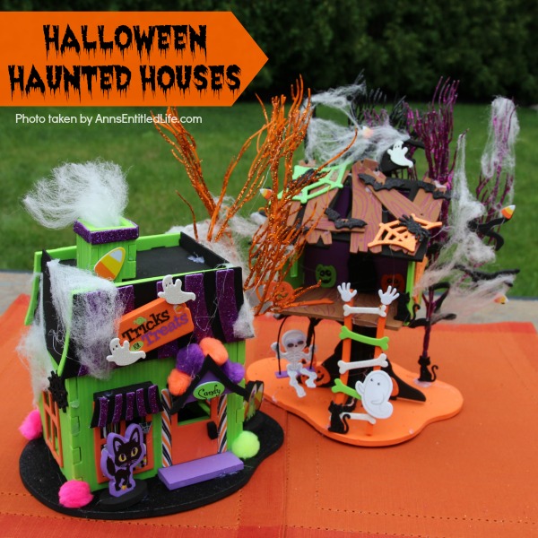 Halloween Haunted House. These Halloween Haunted Houses are great for table decor, a centerpiece or on top of your mantel.