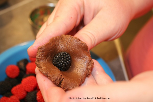 Chocolate Raspberry Truffle Bites Recipe. These simple to make chocolate truffles come with a fun raspberry surprise inside! A fun addition to your holiday cookie platter, this Chocolate Raspberry Truffle Bites Recipe is truly tasty.