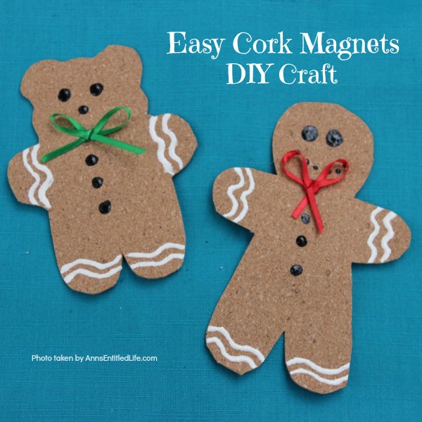 Easy Cork Magnets DIY Craft. This is an effortless, fun to make craft that will dress up your refrigerator this holiday season. Make one cork magnet or make a dozen! Older children will be able to help you fabricate this Easy Cork Magnets DIY Craft.