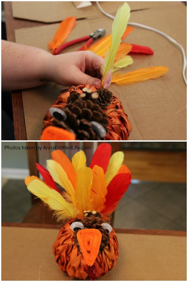 Easy Thanksgiving Turkey DIY Craft. This is a simple to make 15 minute craft for Thanksgiving. Adults and older children will love this adorable little turkey, perfect for tabletop or mantel decor. If you are looking for a simple Thanksgiving craft idea, this easy Thanksgiving turkey DIY craft is it!