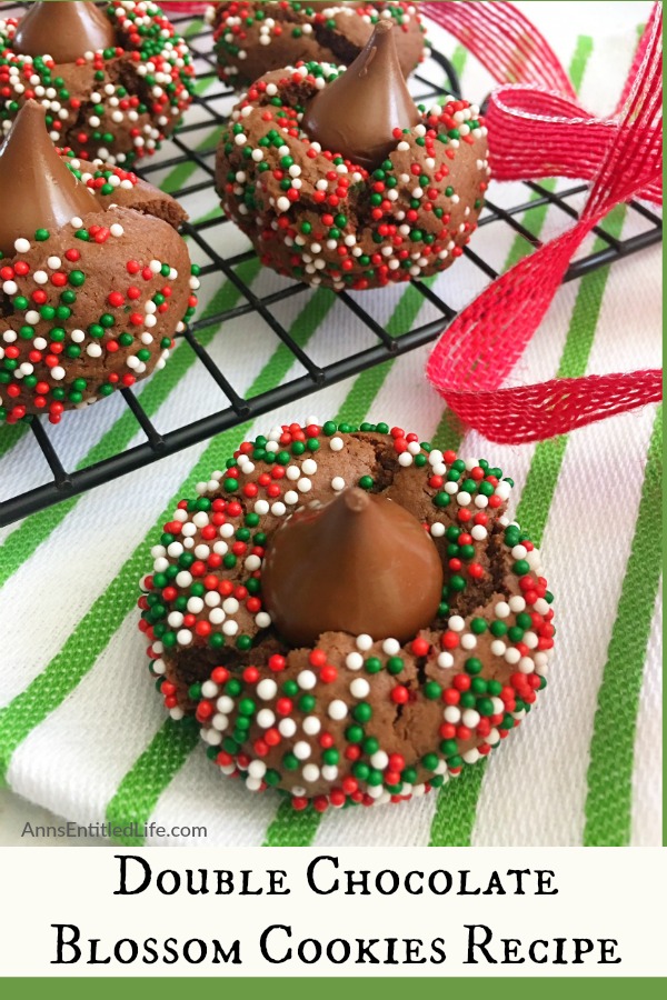 Double Chocolate Blossom Cookies Recipe. Twice the chocolaty goodness in these Double Chocolate Blossom Cookies! Update your holiday cookie recipes to include these easy to make, delicious, chocolate blossom cookies. Yum!