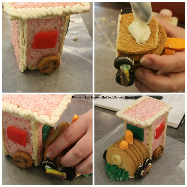 How to Make a Toaster Pastry Christmas Train. This eatable Christmas Train made with toaster pastries is a fun alternative to a gingerbread house. Use it as your table decor, and then eat it for dessert. Follow these step-by-step tutorial instructions to learn how to assemble this adorable Christmas train.