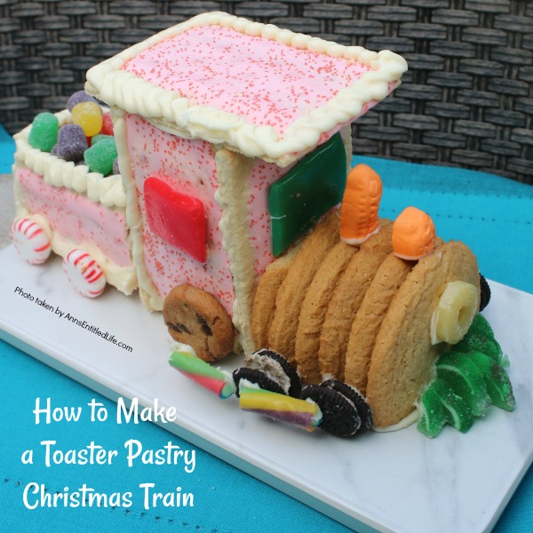 How to Make a Toaster Pastry Christmas Train. This eatable Christmas Train made with toaster pastries is a fun alternative to a gingerbread house. Use it as your table decor, and then eat it for dessert. Follow these step-by-step tutorial instructions to learn how to assemble this adorable Christmas train.