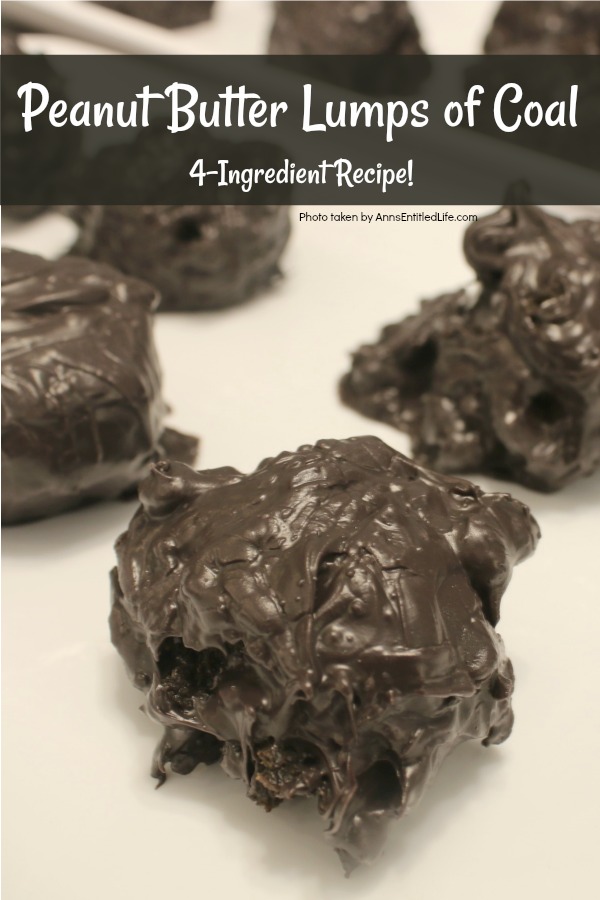 up-close view of a peanut butter lumps of coal cookie, there are several in the background