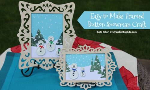 Snowhill Christmas Crafts 2022 New Vienna Ohio Framed Button Snowman Craft