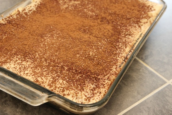 White Russian Tiramisu Cake Recipe. This no-egg, no-cooking, tiramisu recipe comes together quickly. It can be served immediately, or made the day before your special event or dinner. The melt-in-your mouth creamy, rich, coffee-cocoa goodness of this white Russian tiramisu will have your friends and family asking for seconds!
