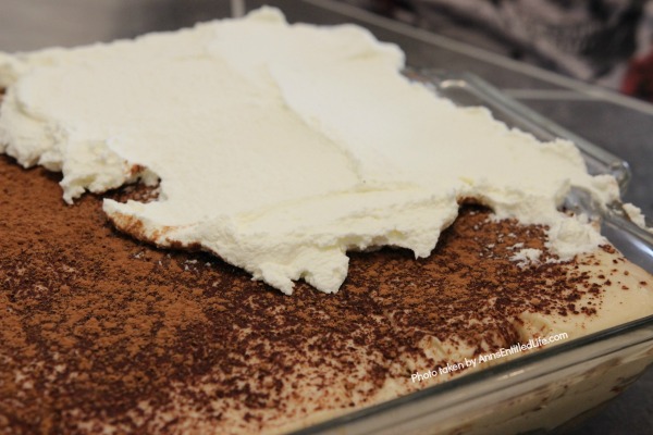 White Russian Tiramisu Cake Recipe. This no-egg, no-cooking, tiramisu recipe comes together quickly. It can be served immediately, or made the day before your special event or dinner. The melt-in-your mouth creamy, rich, coffee-cocoa goodness of this white Russian tiramisu will have your friends and family asking for seconds!