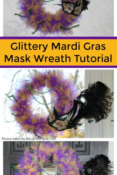 Glitter Mardi Gras Mask Wreath Tutorial