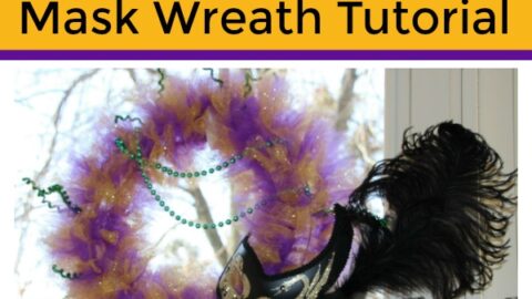 Glitter Mardi Gras Mask Wreath Tutorial