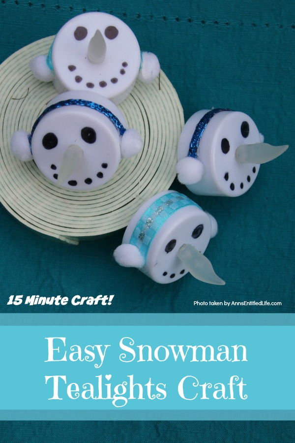 Easy Snowman Tealights Craft. These cute little snowman tealights are simple to make, and wonderful decor for the winter months. This 15-minute-craft is simple to make, and come together quickly!