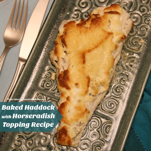 Baked Haddock with Horseradish Topping recipe. A family favorite this Baked Haddock with Horseradish Topping recipe also freezes very well (uncooked). Whether for a holiday meal of weeknight dinner, this haddock recipe is easy to make and simply delicious!