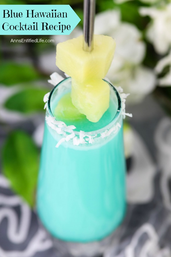 Blue Hawaiian Cocktail Recipe. This classic Blue Hawaiian Cocktail will have you thinking of sandy tropical beaches and warm summer breezes. A delightful blend of rum, coconut, pineapple and blue Curaçao, this Blue Hawaiian Cocktail Recipe is perfect for any occasion. Aloha!