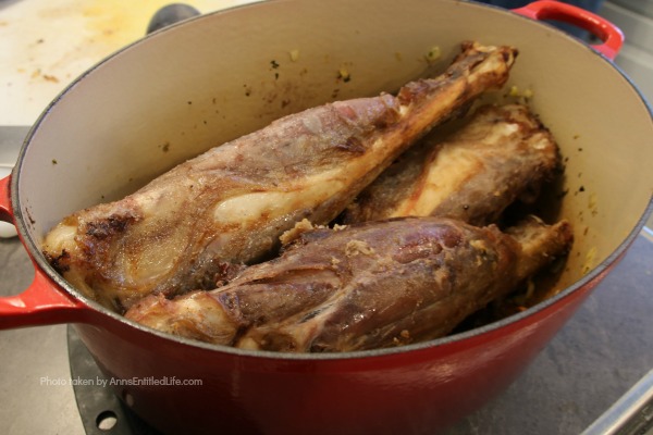 Venison Osso Buco Recipe (Braised Venison Shanks). This venison osso buco recipe uses venison shanks to make a tender, delicious meal! Serve over risotto, rice, or mashed potatoes and with braised vegetables for a perfect meal. As with so many tomato dishes, this osso buco tastes great the next day too! You can also freeze for later use. This is a wonderful make-ahead venison dish.