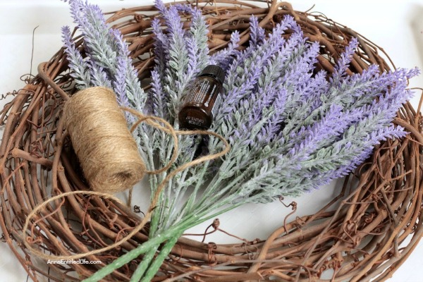 Simple Lavender Grapevine Wreath DIY. Encourage peace and relaxation in your home by making and using this scented lavender wreath. Easy to make, this simple lavender grapevine wreath comes together in about 15 minutes.