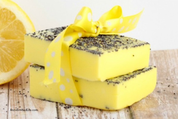 DIY Lemon Poppy Seed Soap: Homemade Soap Recipe, Making your own soap is fast, fun and easy. This lemon poppy seed soap recipe is easy enough for soap making beginners. If you are looking for a new and unusual soap recipe to make at home, this lemon poppy seed soap recipe is it!