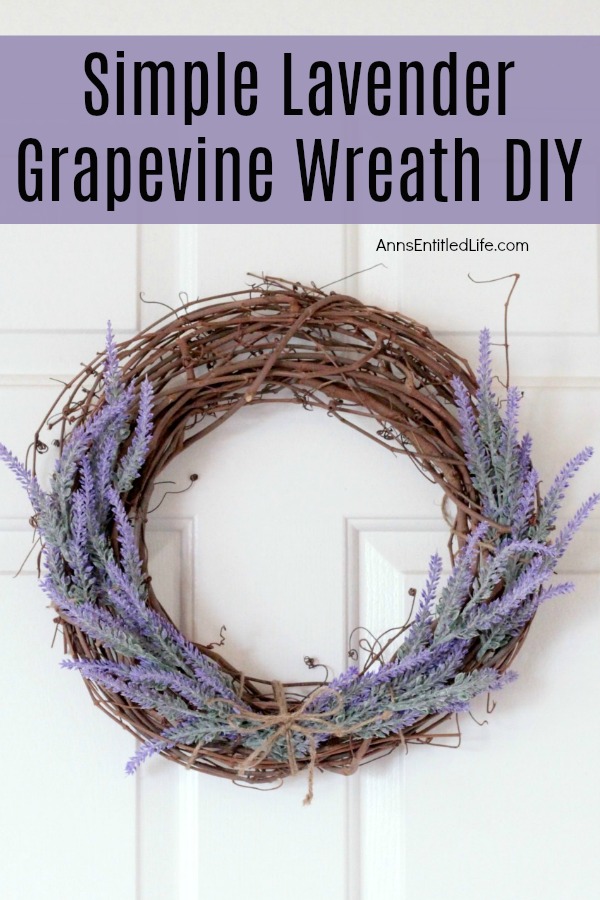 grapevine wreath with dried lavender