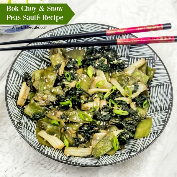 Bok Choy and Snow Peas Sauté Recipe. Fresh bok choy combined with tender, sweet snow peas to make fabulous use of fresh garden vegetables, in a quick and easy stir-fry vegetable side dish recipe. This is one simple to make, delicious stir-fry vegetable recipe. Yum!